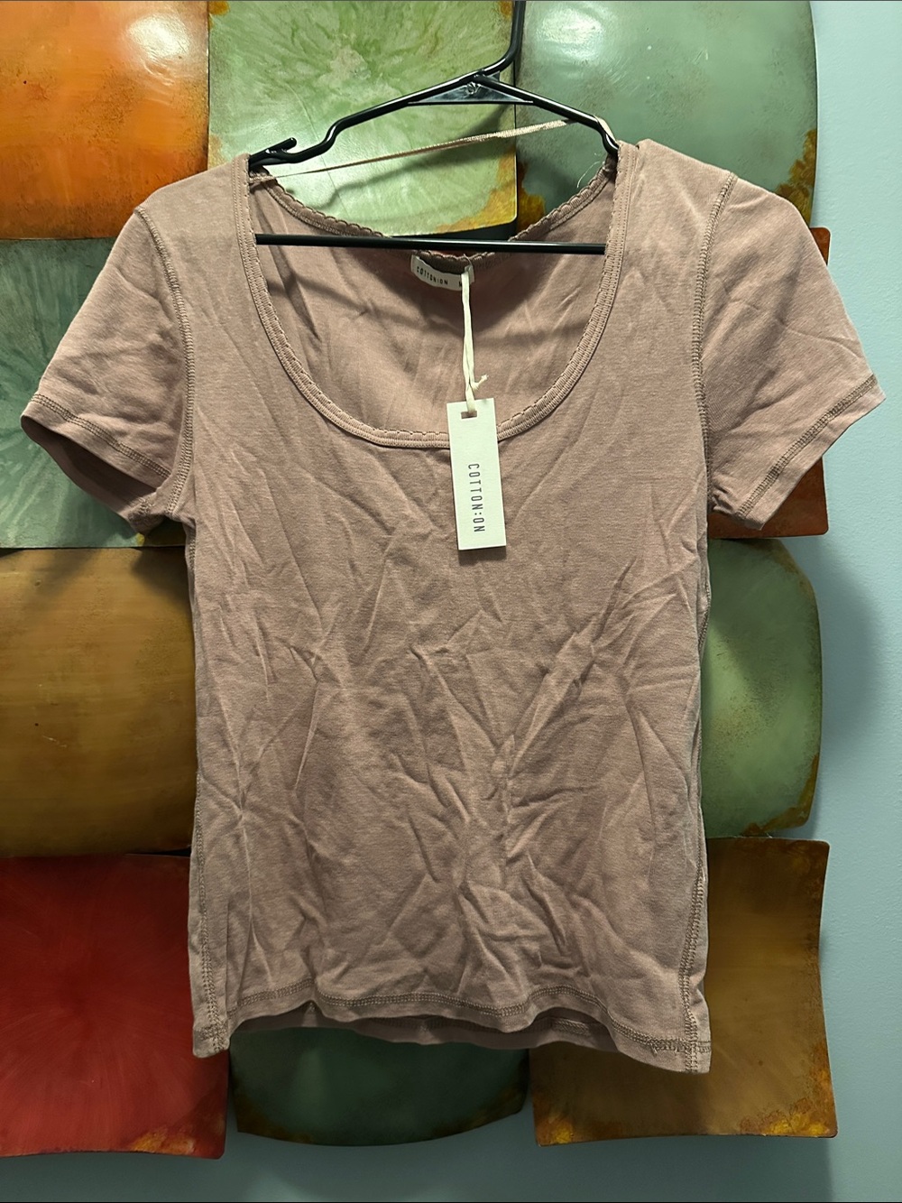 Cotton On Women's Short Sleeve Scoop Neck Tee in Dusty Rose